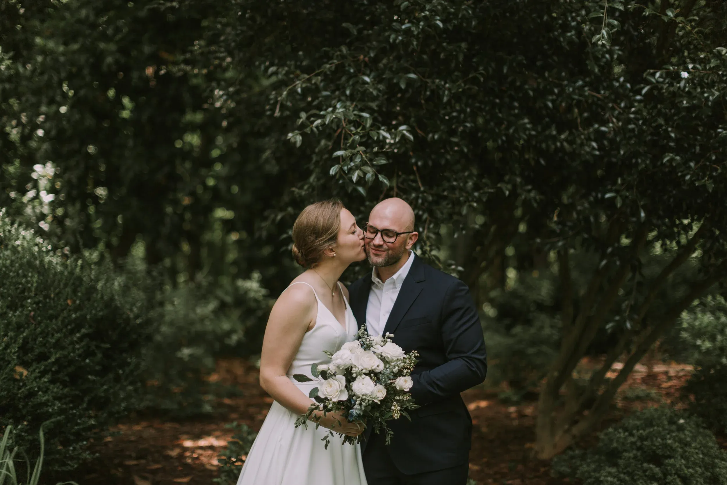 Maddie and Will on their wedding day in Charlotte, North Carolina